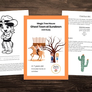 Könnte beinhalten: Ein ausdruckbares Arbeitsblatt für Kinder, um etwas über Cowboys zu lernen. Das Blatt zeigt eine Schwarzweißillustration eines Cowboys mit Lasso und Hut. Der Text "A cowboy" steht unter der Illustration. Der Text "Fun facts: Cowboys didn't just ride horses! They also herded cattle, fixed fences and helped on farms. The first American cowboys were actually Mexican cowboys and rode "vaqueros"! They taught the first cowboys how to ride, brand and rope cattle. The sport of riding bucking broncos and roping steers was a big part of the cowboy way of life. Cowboys were always singing songs around campfires, to show off cowboy talents, telling stories of their adventures." steht am unteren Rand des Blattes.