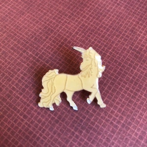 White Unicorn Pin, Vintage Enamel Pin, Unicorn pin , Unicorn collar pin, Unicorn lapel pin, 1980s Unicorn image 6