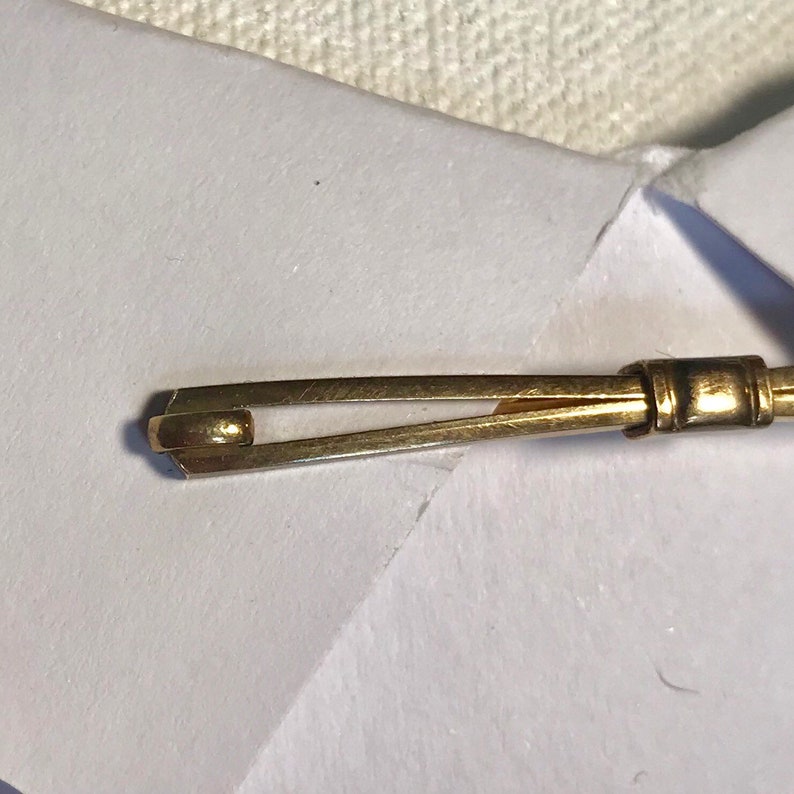 Forestner Collar Clip Vintage Gold Tone Collar Bar Art Deco Collar Bar Gold Filled Collar Bar