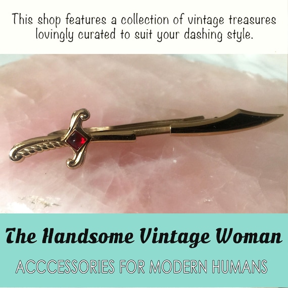 Vintage Sword Tie Clip, Scimitar Sabre Sword Tie B