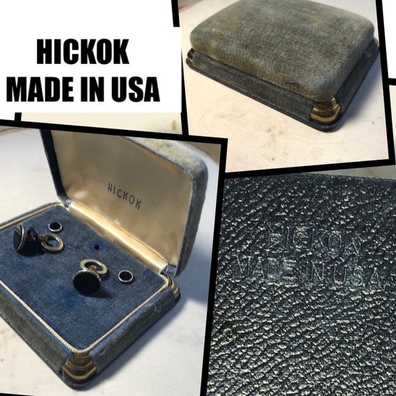 Vintage Hickok USA Suit Set, Onyx Cuff Link and S… - image 8