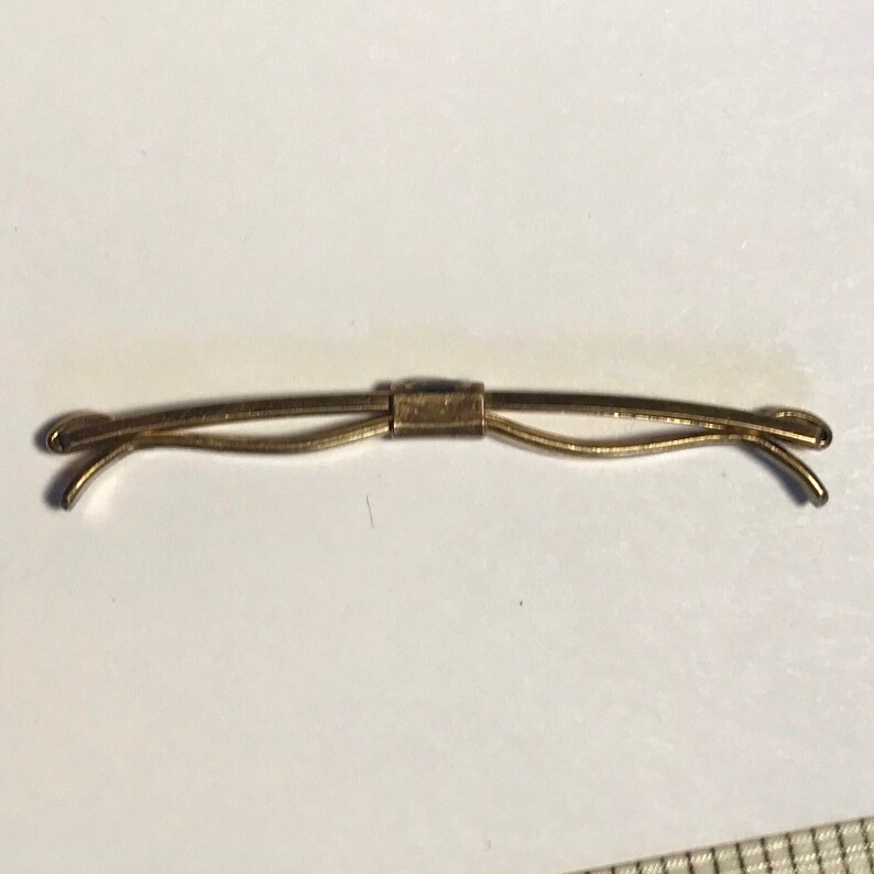 Forestner Collar Clip Vintage Gold Tone Collar Bar Art Deco Collar Bar Gold Filled Collar Bar