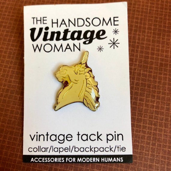 White Unicorn Pin, Vintage Enamel Pin, Unicorn pin