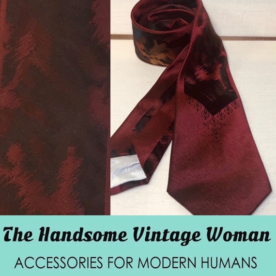 Red Skinny Tie, Vintage Skinny Neck tie, Trendy Vi