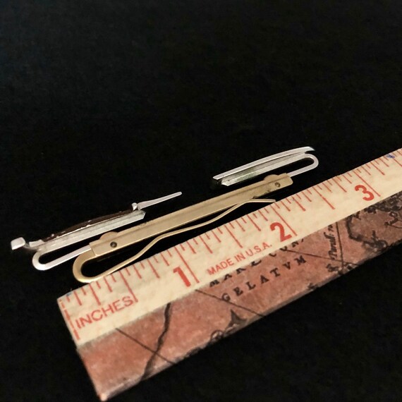 Vintage Knife Tie Clip, Dog Tie Clip, Pierced Loo… - image 7