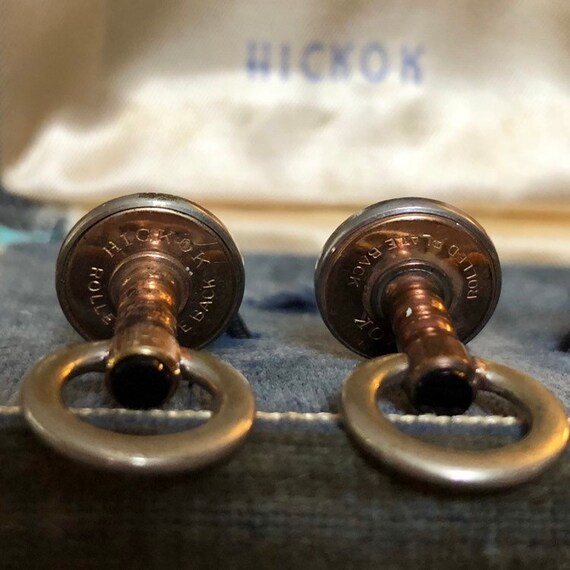 Vintage Hickok USA Suit Set, Onyx Cuff Link and S… - image 2