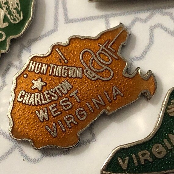 West Virginia State Pin, Vintage West Virginia En… - image 2