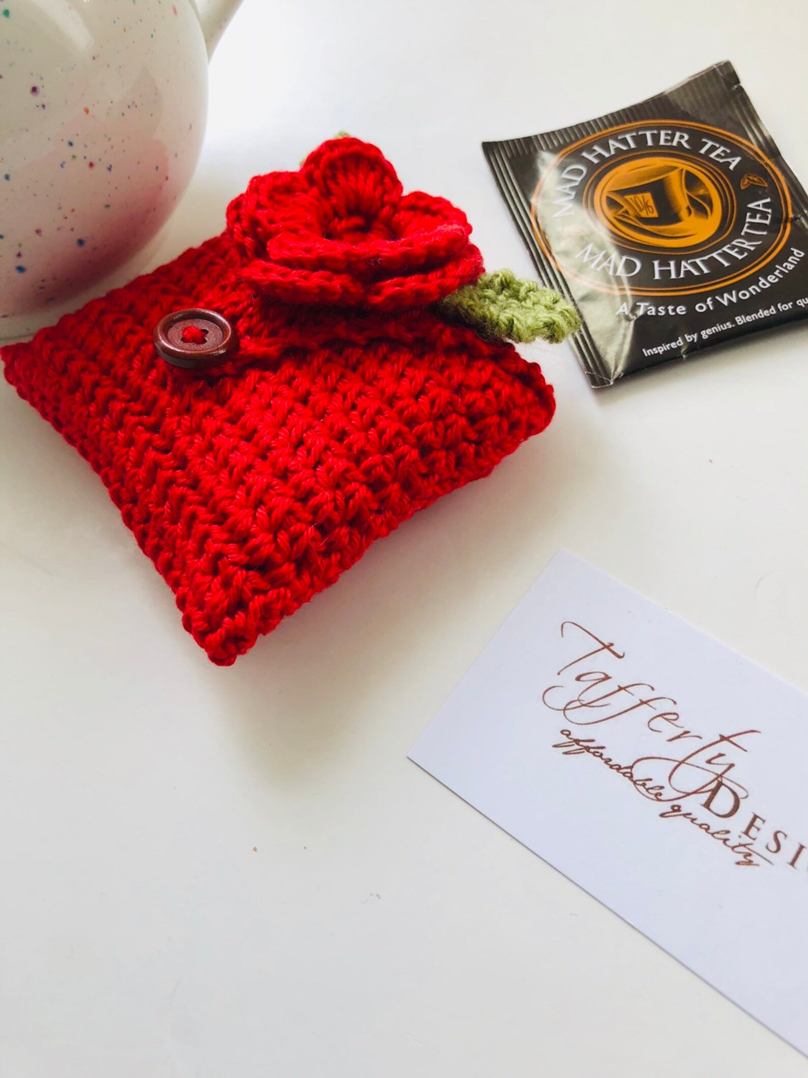 Crocheted Tea Travel Purse / Tea Purse / Tea bag Holder / Tea Etsy