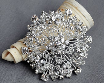 Rhinestone Brooch Embellishment Pearl Crystal Flower Hair Comb Tiara Shoe Clip Wedding Bouquet Brooch Cake Decoration BR070