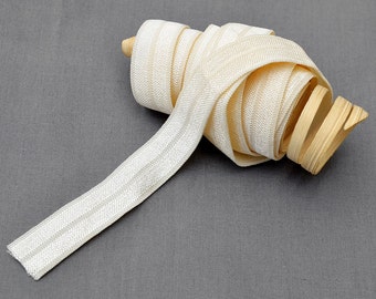 5 jardas marfim 5/8 dobrável elástico brilhante dobrável elástico faixa de cabeça elástica renda inimigo laço de cabelo fornecimento diy el001