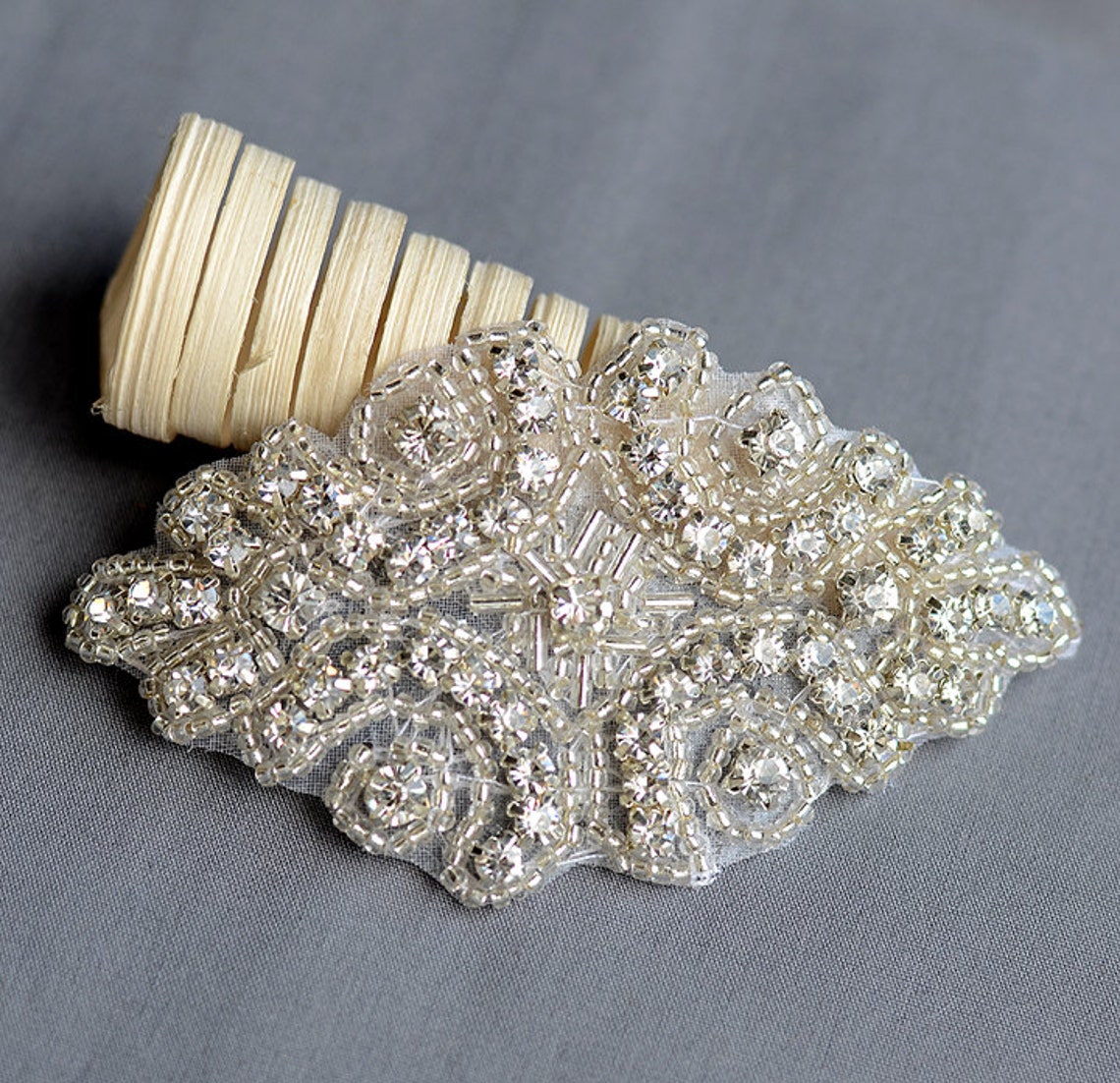 Rhinestone Applique Bridal Accessories Crystal Trim Rhinestone Etsy