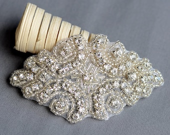 Strass Applikation Braut Accessoires Crystal Trim Strass Perlen Applikationen Hochzeitskleid Schärpe Gürtel Stirnband Schmuck RA003