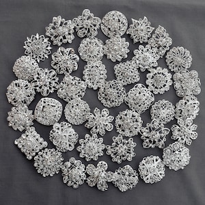 40 pcs Vintage Rhinestone Brooch Crystal Brooch Wedding Invitation Cake Decoration Brooch Bouquet Kit Wholesale Lot BR665
