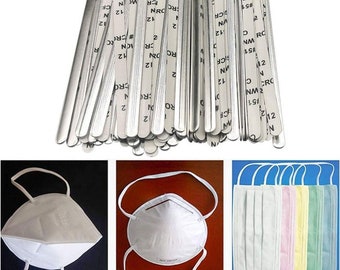 100 pcs Aluminum Nose Wire for Face Mask Nose strip Nose Strip Self Adhesive for Face Mask Nose Bridge Sticker Mask Nose Wire Tape NS002