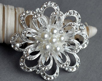 10 Rhinestone Brooch Crystal Brooch Bridal Brooch Bouquet Hair Comb Shoe Clip Wedding Cake Decoration Invitation Supply BR056