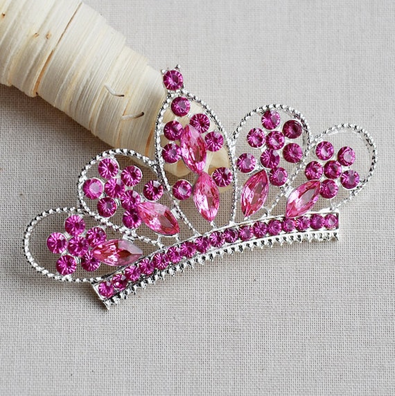 Rhinestone Button Embellishment Fuchsia Hot Pink Crystal  display picture 1