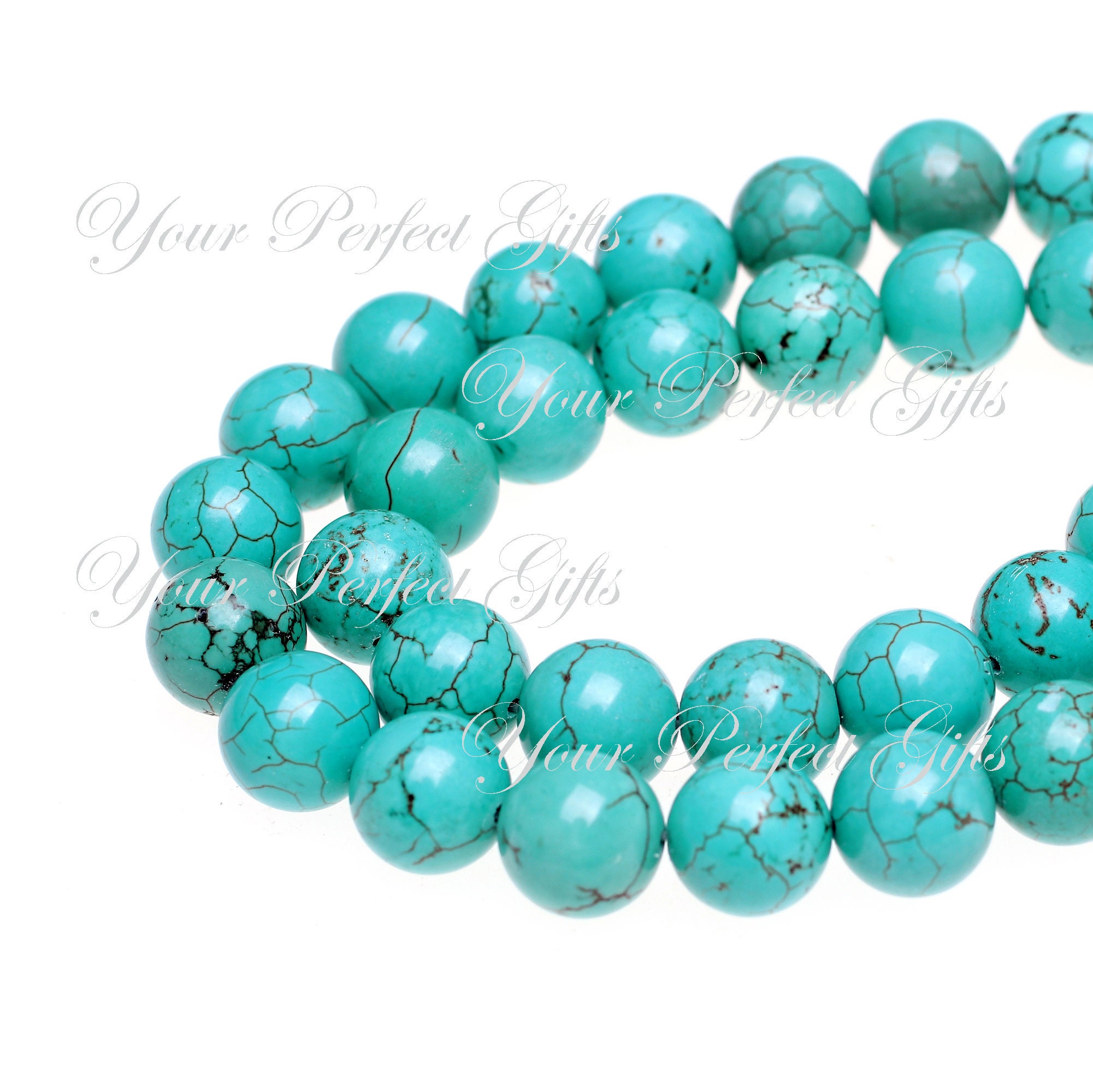 Wholesale Natural Stone Beads Blue Turquoise Round Loose Beads For Jewelry  Making DIY Bracelets Necklaces 4 6 8 10 12mm 15inch