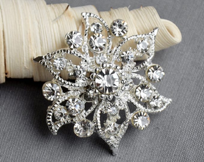 10 Pcs Rhinestone Button Embellishment Crystal Wedding Brooch - Etsy