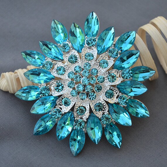 Teal brooch on sale