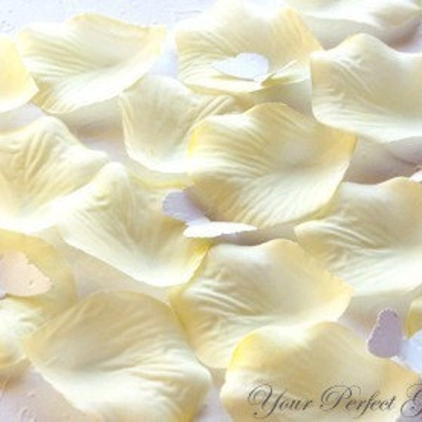 2000 Silk Rose Petals Light Yellow Butter Cream Wedding Flower Favor Decoration RP025