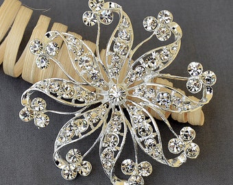 Rhinestone Brooch Embellishment Crystal Wedding Bridal Brooch Bouquet Cake Invitation Hair Comb Shoe Clip Pin DIY Supply BR352