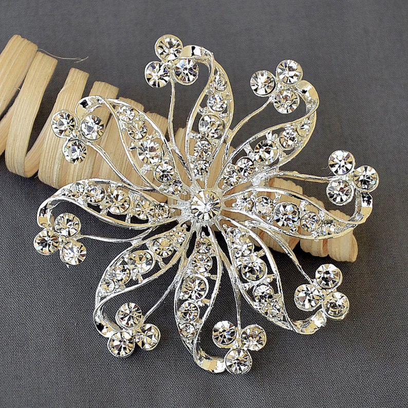 Rhinestone Brooch Embellishment Crystal Wedding Bridal Brooch Etsy