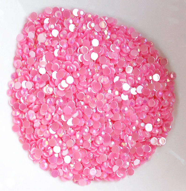 1000 pcs 3mm Acrylic Faceted Flat Back Rhinestone Gem Crystal Clear Green Pink Blue Yellow Red Purple Orange Silver Gold image 4