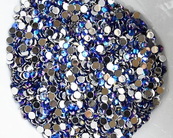 1000 Round Faceted Rhinestone Cabochon Gem SS12 3mm Royal Dark Blue AB FREE Shipping US Scrapbooking iPhone Case LR205