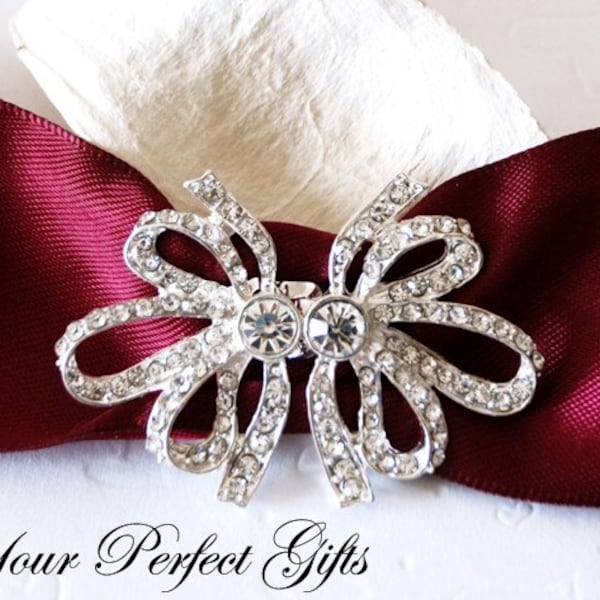 Rhinestone buckle Crystal Slider Closure Clasp Button Bridal Brooch Bouquet Wedding Invitation Cake Decoration Sash Belt BK091