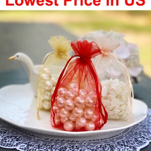 100 Pcs 5x7 Organza Bags Wedding Favor Bags Party Gift Bags Candy Bag ...