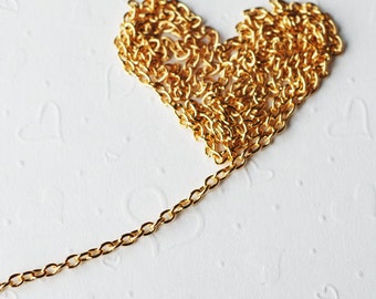 65 feet (20 meters) Chain gold plated 2x3mm oval cable  - FREE combine shipping from US - CH002