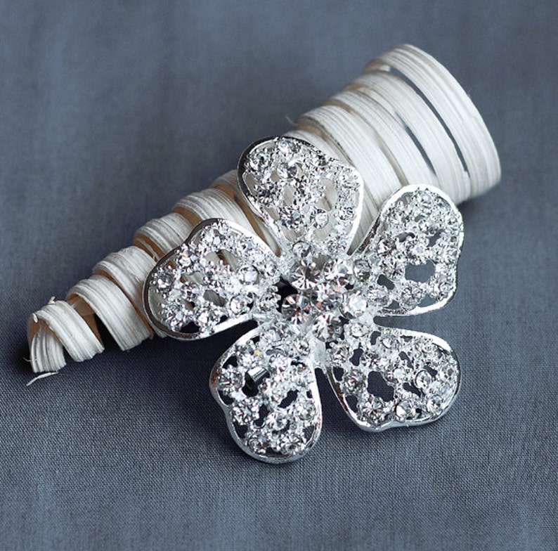 SALE Rhinestone Brooch Component Crystal Hair Comb Shoe Clip Pin Wedding Cake Decoration BR146