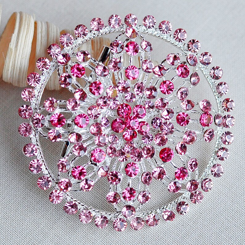 Rhinestone Brooch Component Crystal Light Rose Pink Brooch Etsy