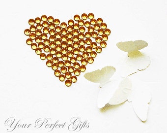 1000 Acrylic Round Faceted Flat Back Rhinestone 4mm Gold Topaz Yellow FREE shipping US Scrapbooking Nail Art LR097