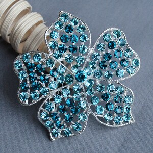 Strass Brosche Türkis Blau Kristall Brosche Hochzeit Brosche Strauß Haarkamm Schuhclip Hochzeit Accessoires Zubehör Aqua BR323
