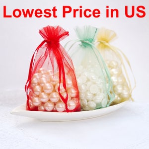 100 pcs Organza Bags Wedding Favor Bags Party Gift Bags Candy Bag Jewelry Pouch Drawstring Bag LOW Price FB666 image 2