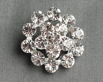 10 Rhinestone Button Round Circle Diamante Crystal Hair Flower Wedding Invitation Album Scrapbooking Napkin Ring BT013