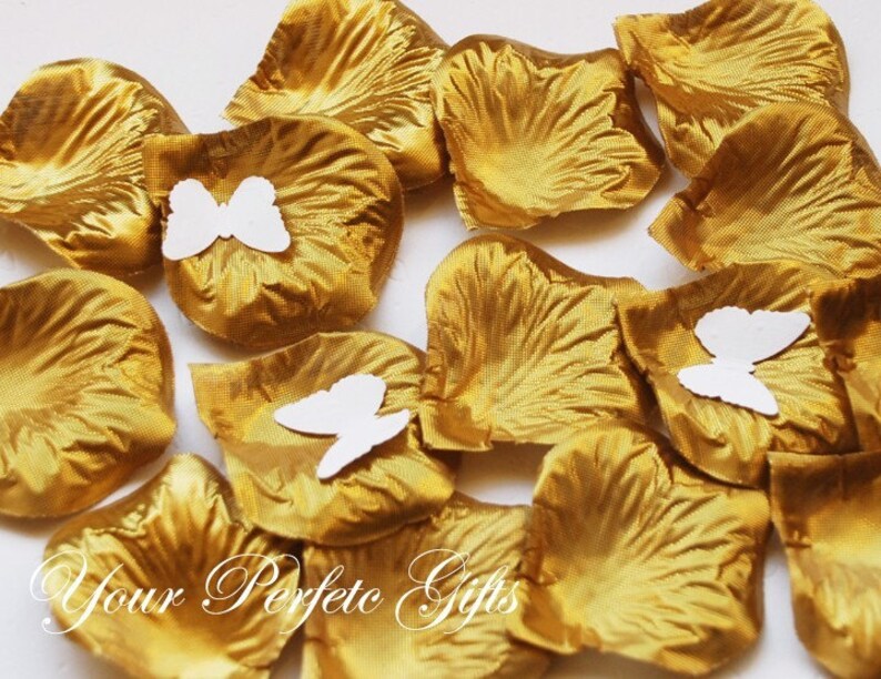 1000 Pieces Gold Silk Rose Petals Wedding Flower Facor Etsy