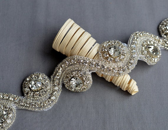 Rhinestone Applique Bridal Accessories Crystal Trim  display picture 3