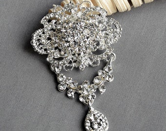 SALE Rhinestone Brooch Crystal Brooch Bridal Brooch Bouquet Hair Comb Shoe Clip Pin Wedding Cake Decoration Invitation BR094