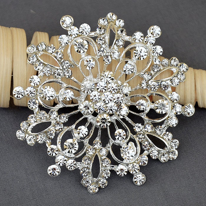 Rhinestone Brooch Embellishment Crystal Wedding Bridal Brooch Etsy