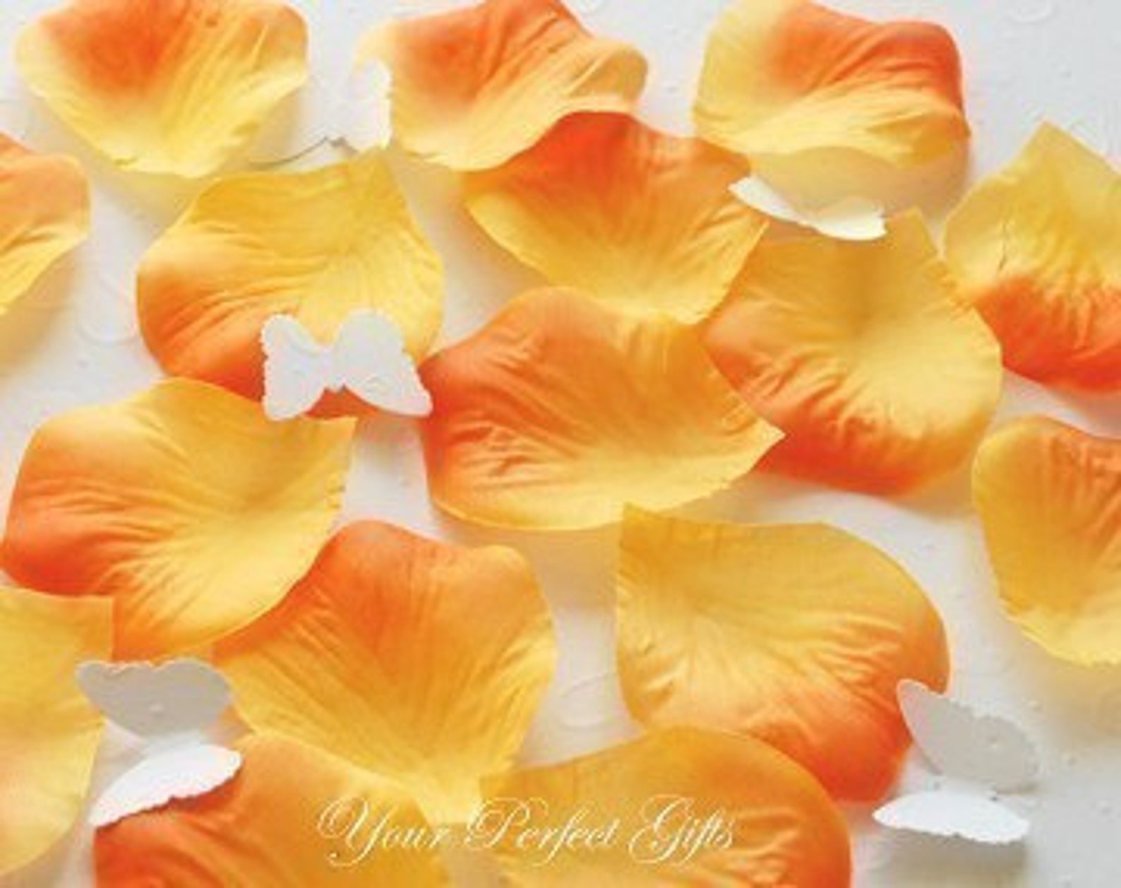 1000 Pcs Orange Silk Rose Petals Wedding Flower Favor Etsy