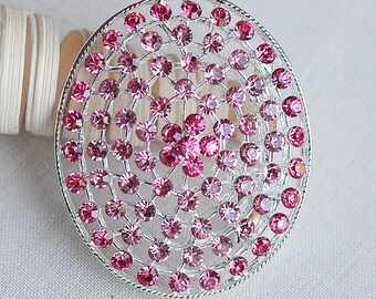 Rhinestone Brooch Component Crystal Light Rose Pink Brooch Bouquet Hair Pin Comb Shoe Clip Wedding Cake Invitation BR330