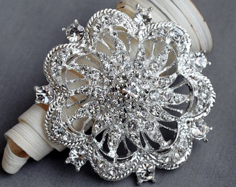 10 Rhinestone Brooch Pearl Crystal Brooch Bridal Brooch Bouquet Hair Comb Shoe Clip Wedding Cake Invitation DIY Supply BR072