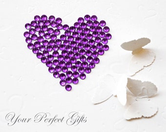 1000 Acrylic Round Faceted Flat Back Rhinestone Gem 1.5mm Amethyst Violet Dark Purple US Nail Art Iphone Case LR111