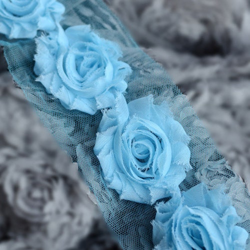 1 Yard Chiffon Rose Lace Trim Appliqué Peach Pink 3D Bridal Etsy