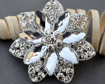 Rhinestone Brooch Embellishment Crystal Wedding Bridal Brooch Bouquet Cake Invitation Hair Comb Shoe Clip Pin DIY Supply BR408