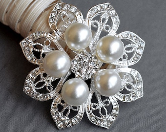 Broche Papillon Strass Cristal Pour Décoration De Mariage - Réf. BR115, NEUVE Sans Emballage