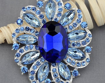 Spilla strass Spilla Blu Cristallo Spilla Nuziale Bouquet Torta Decorazione Invito di nozze Pettine Capelli Clip Scarpa Fai da te BR362