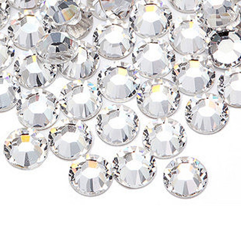 1000 pcs Acrylic Round Faceted Flat Back Rhinestone 5mm Bling Clear FREE Shipping USA Scrapbooking Embellishment Nail Art LR001 image 2